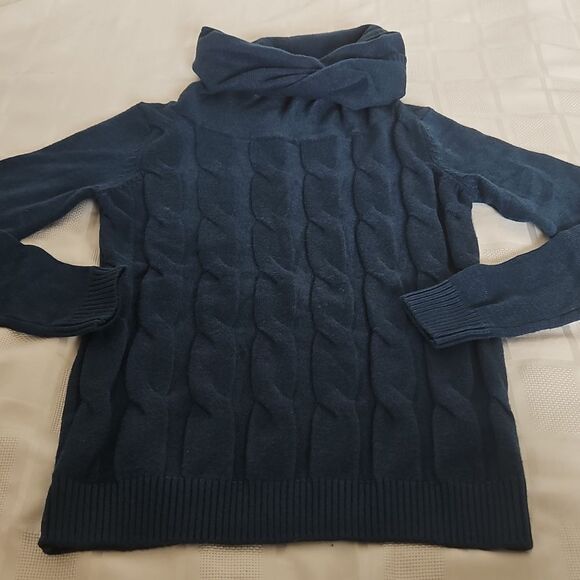 Suzy Shier Knitted Turtle Neck Long Sleeves Sweater XS Blue - Picture 16 of 16